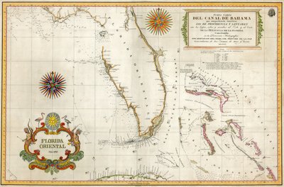 Spanische Karte von Florida und den Bahamas, 1805 von Unknown